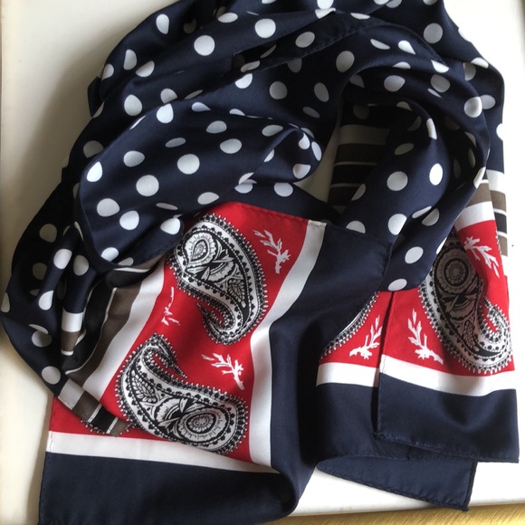 Jones New York Retro VTG Oblong Double Layer Polka Dot, Paisley Print. Unisex - Picture 5 of 9